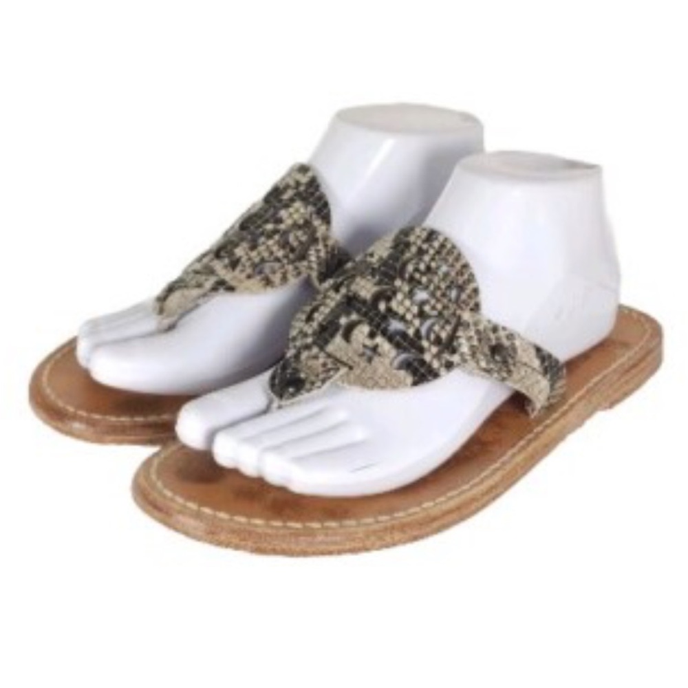 Freebird by Steven Snakeskin Sandals - Black and Brown